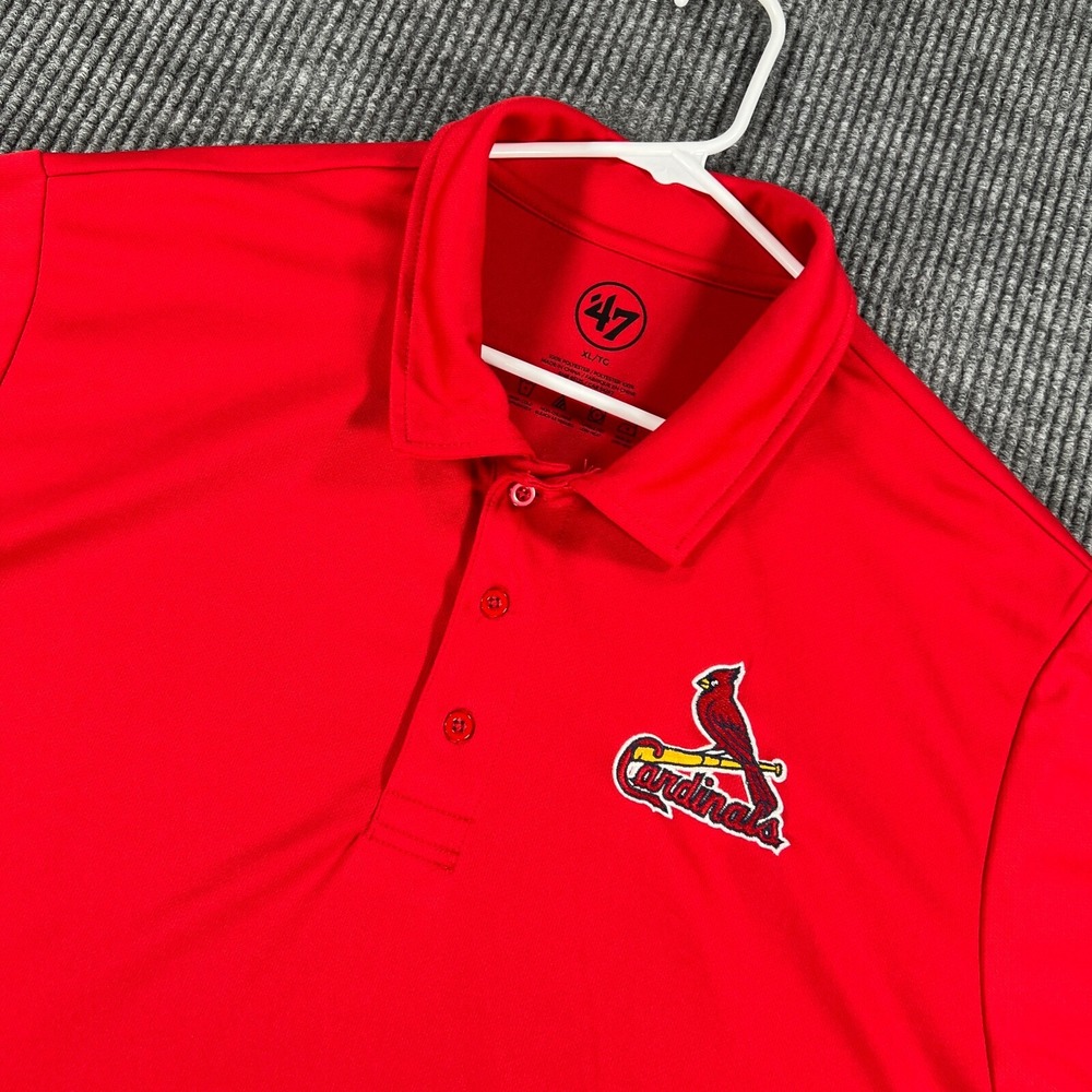 St. Louis Cardinals Polo Shirt Mens XL Extra Large Red Short Sleeve MLB Baseball